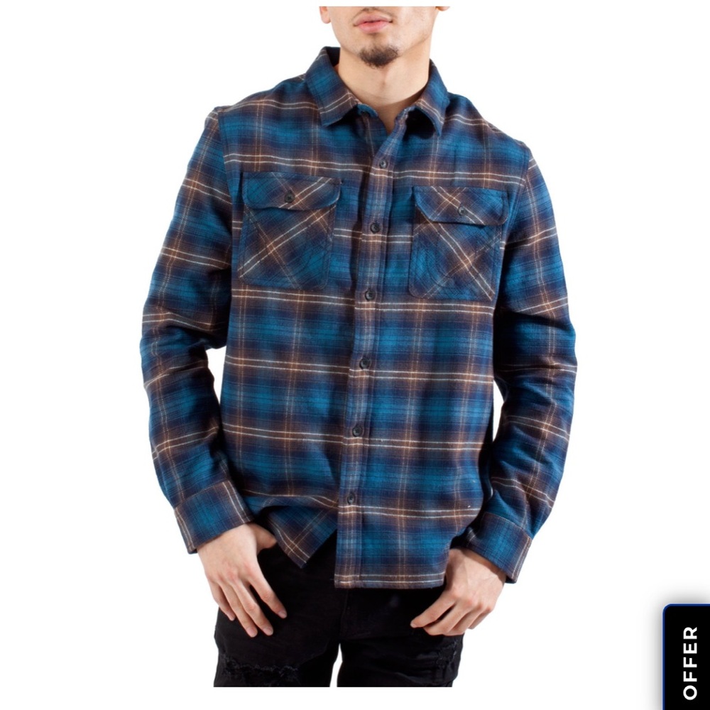COPY - True Religion Plaid Flannel Long Sleeve Men’s Button Down Shirt Size X-L…